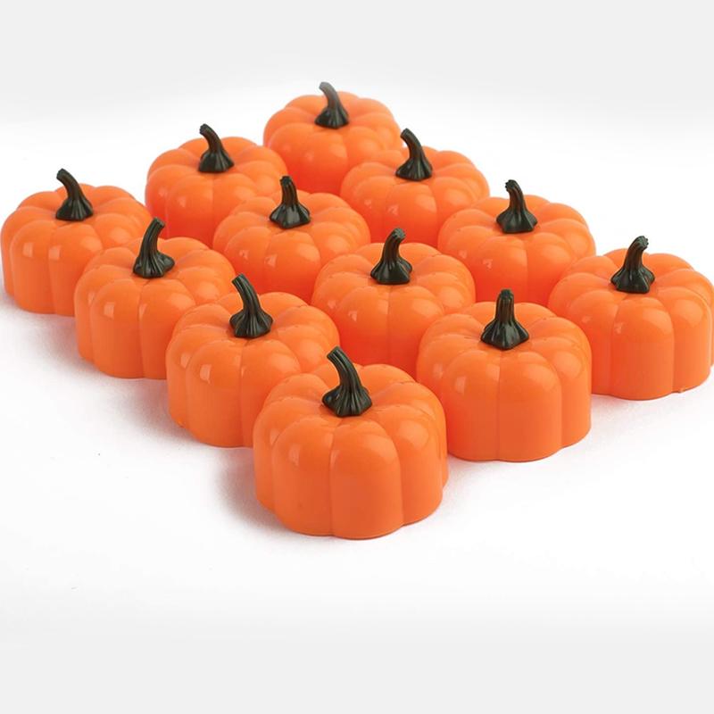 Flickering Small Pumpkin Tea Lights