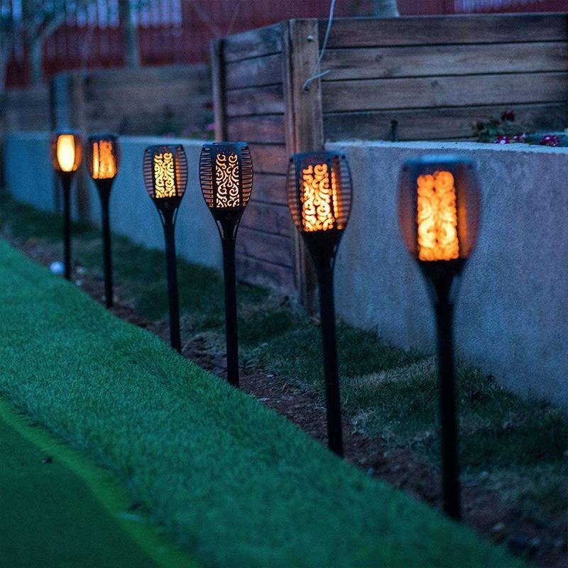 LED Solar Path Torch Light Dancing Flame Lamp