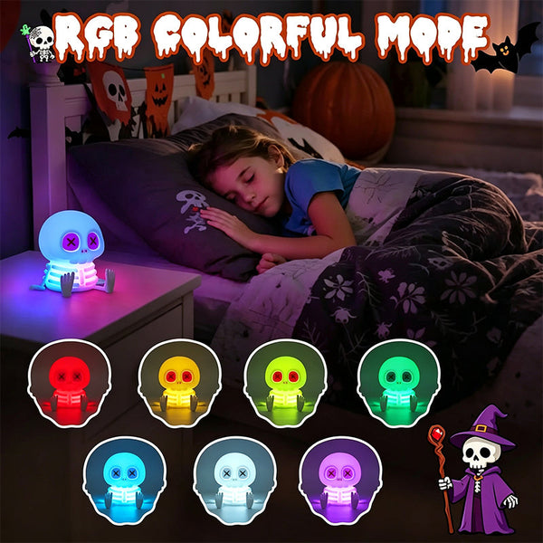 Sakerplus® Cute RGB Halloween Skeleton Night Light