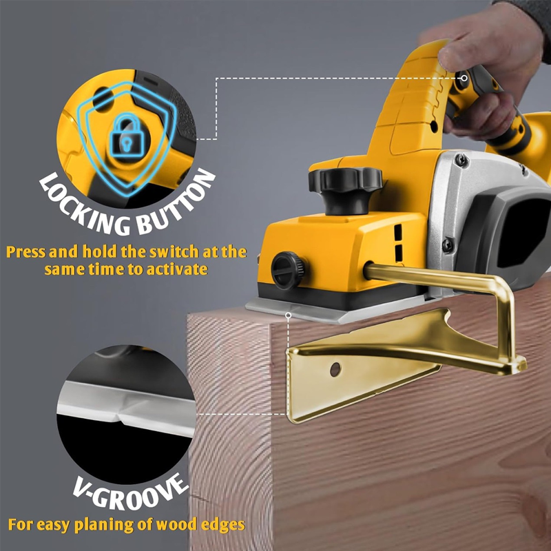 Sakerplus Cordless 3-Inch Electric Wood Planer