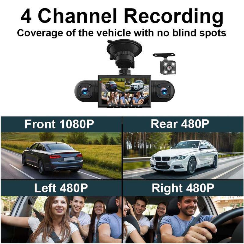Sakerplus 4 Channel FHD Dash Cam
