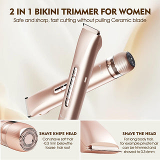 Sakerplus 2-in-1 Waterproof Bikini Trimmer