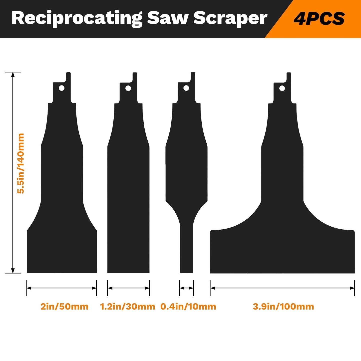 Saker 4PCS Reciprocating Saw Scraper