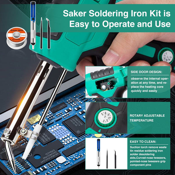 Sakerplus® Adjustable Temperature Soldering Iron Kit