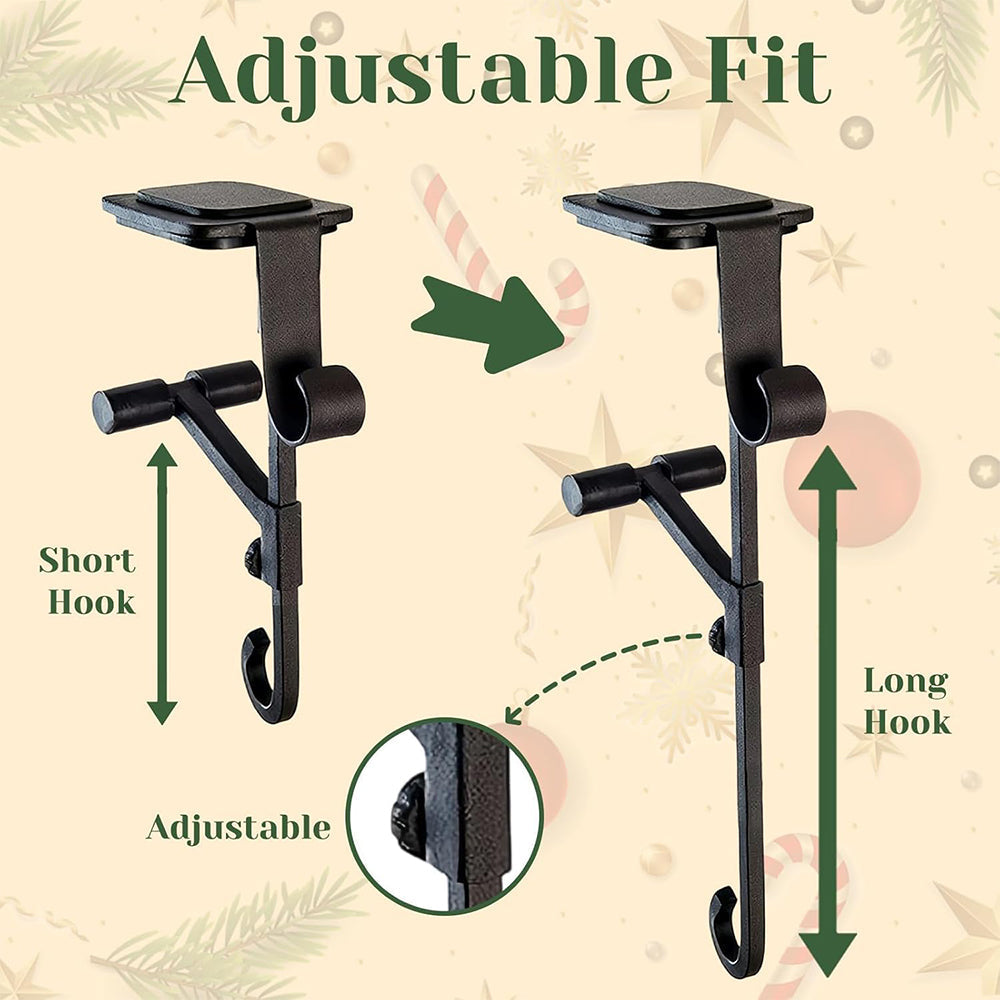 Sakerplus Adjustable Fireplace Garland And Stocking Hanger