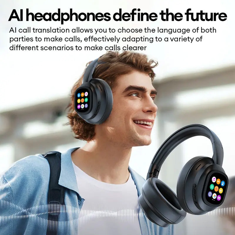Sakerplus Hybrid ANC Wireless Headphones with MP3