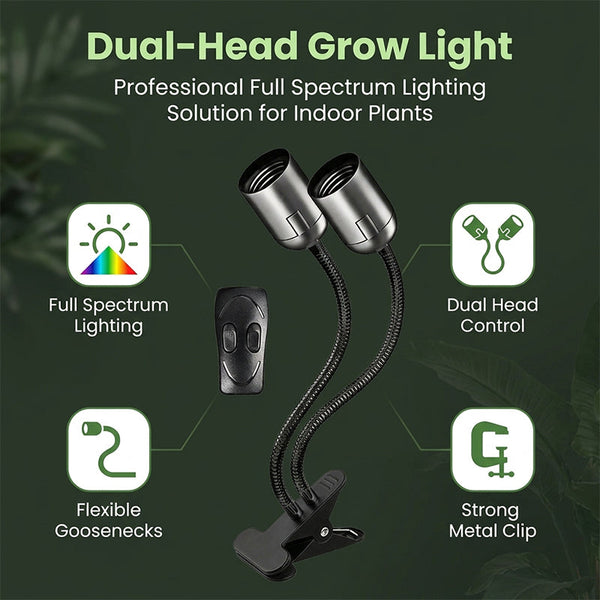 Sakerplus® Dual Head Full Spectrum LED Grow Light