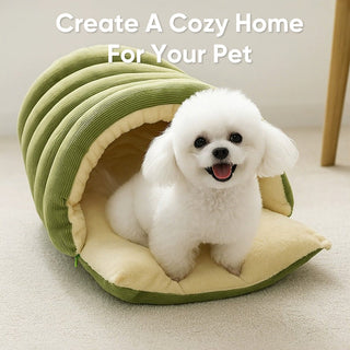 Sakerplus Warm Corduroy Pet Cave Bed
