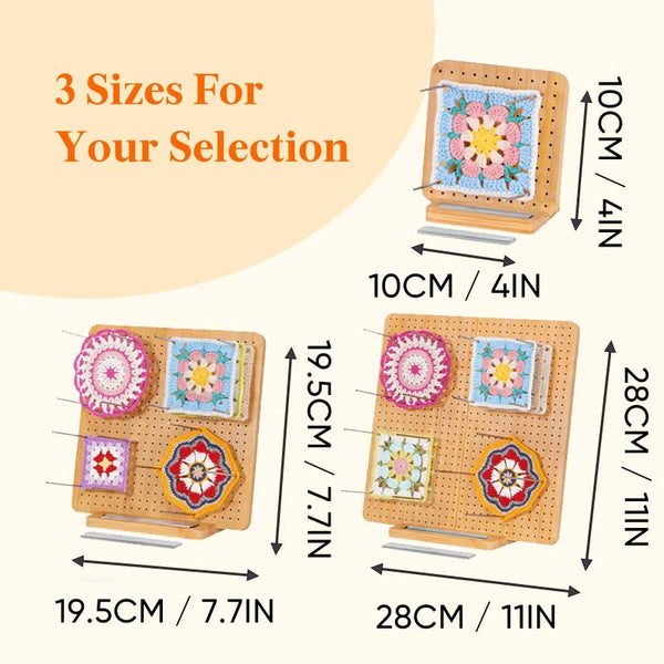 Sakerplus® Bamboo Crochet Blocking Board With Pins