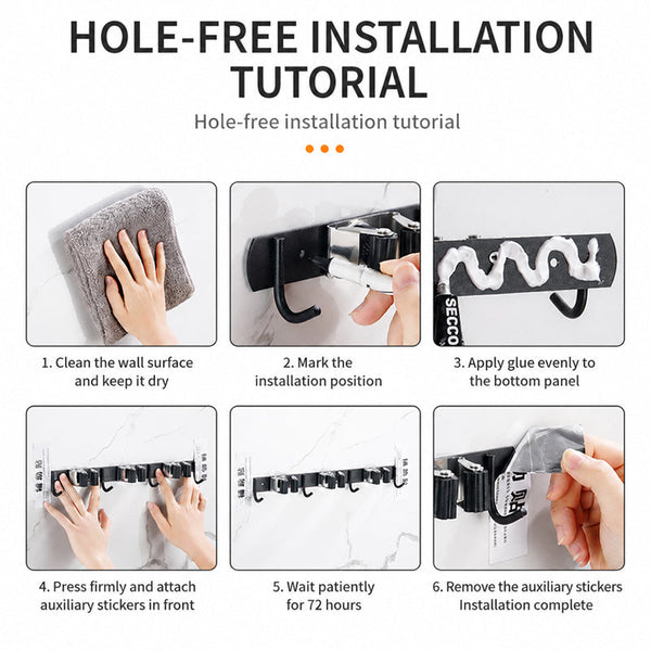 Sakerplus® Stainless Steel Broom Mop Holder Wall Mount