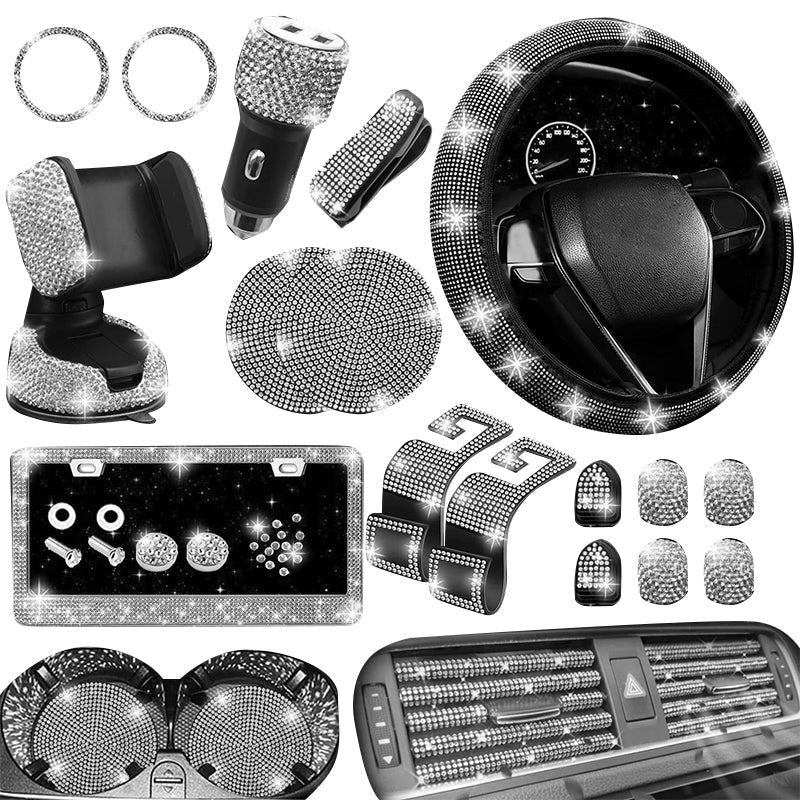 Sakerplus® 27-Piece Bling Car Accessories Set