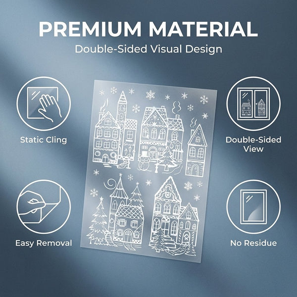 Sakerplus® Christmas Village Window Cling