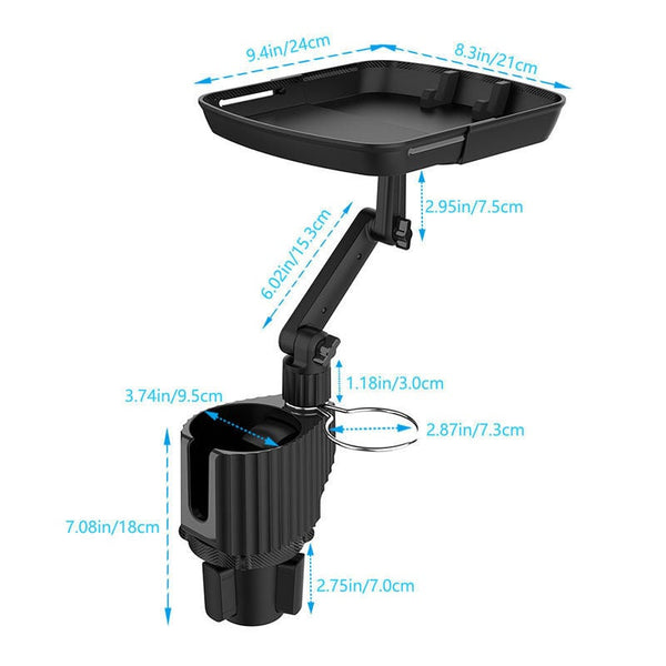 Sakerplus® Universal 360° Swivel Car Cup Holder Tray