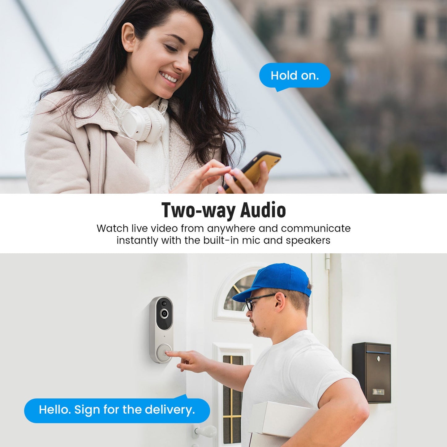 Saker 1080P Wireless Doorbell Video Camera