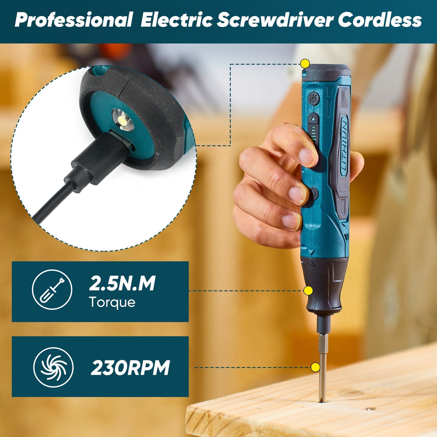 Sakerplus Cordless Multi Function Electric Screwdriver Set