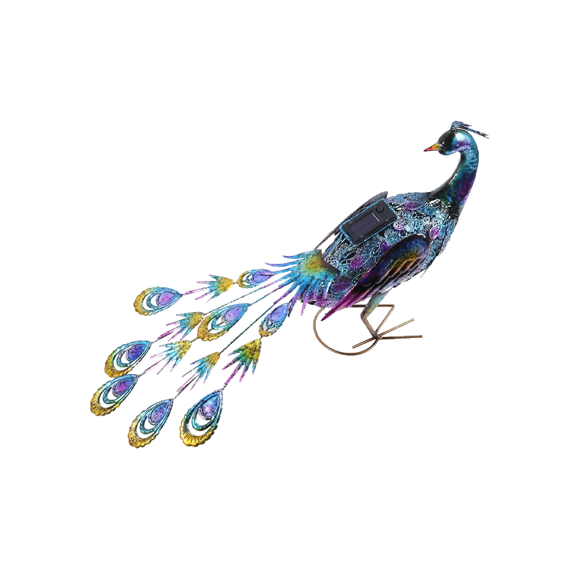 Solar Powered Peacock Garden Statue