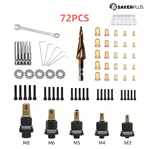 Sakerplus® Carbon Steel Open End Rivet Nut Kit