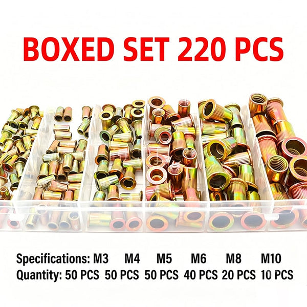 Sakerplus® Carbon Steel Open End Rivet Nut Kit