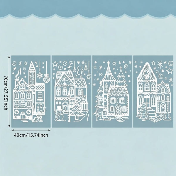 Sakerplus® Christmas Village Window Cling