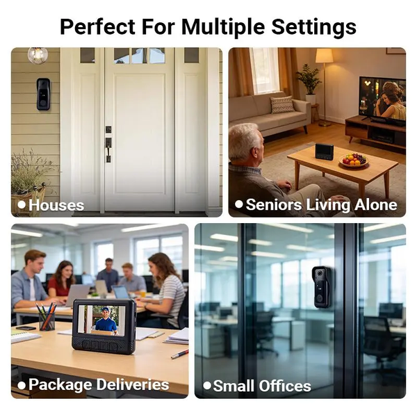 Sakerplus® Wireless Video Doorbell With Screen