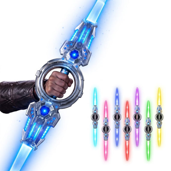 Sakerplus® Retractable Rotating Dual Blade Light Up Sword