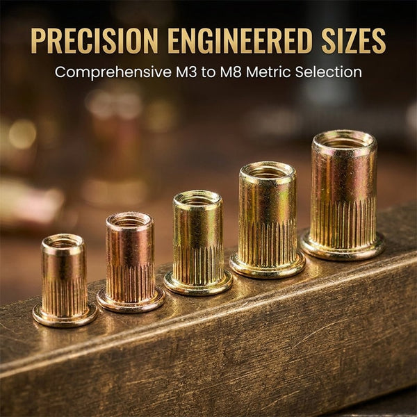 Sakerplus® Carbon Steel Open End Rivet Nut Kit