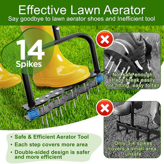 Sakerplus® Heavy Duty Lawn Aerator With Spikes