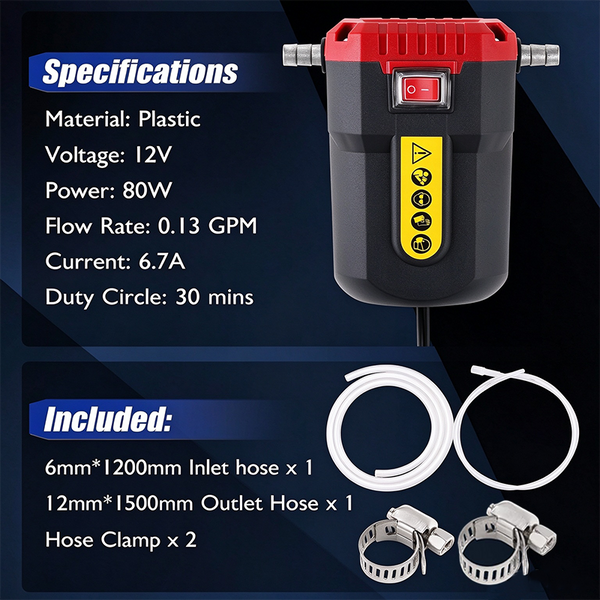 Sakerplus® 12V/24V Electric Automotive Oil Extractor Pump