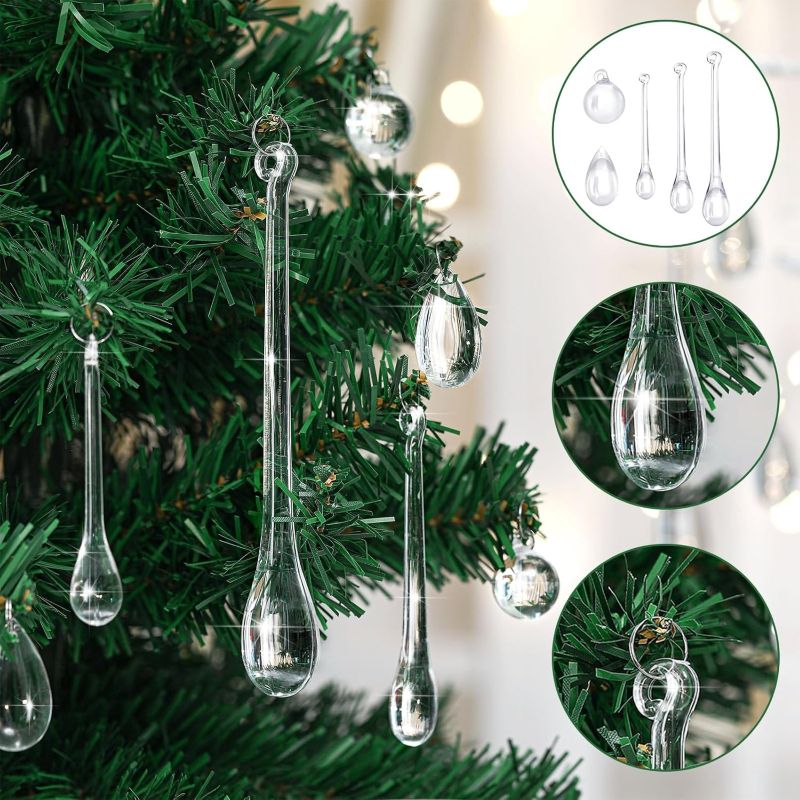 Sakerplus® Clear Acrylic Christmas Tree Ornaments