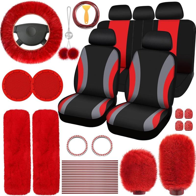 Sakerplus® Fluffy Car Seat Cover Full Set