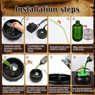 Sakerplus Floating Potion Cauldron Halloween Decor