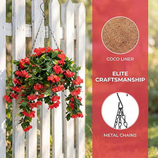 Sakerplus® Faux Crepe Myrtle Hanging Flower Basket 2 Pack