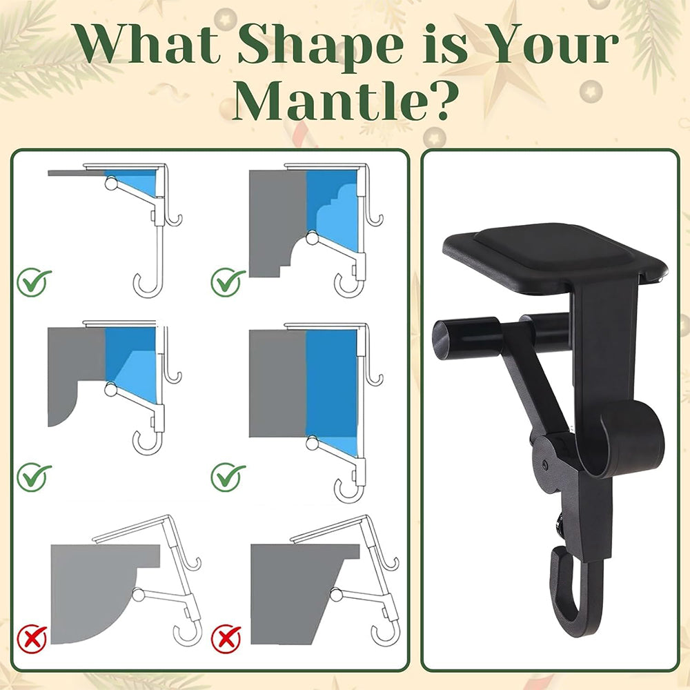 Sakerplus Adjustable Fireplace Garland And Stocking Hanger