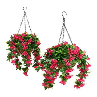 Sakerplus® Faux Crepe Myrtle Hanging Flower Basket 2 Pack