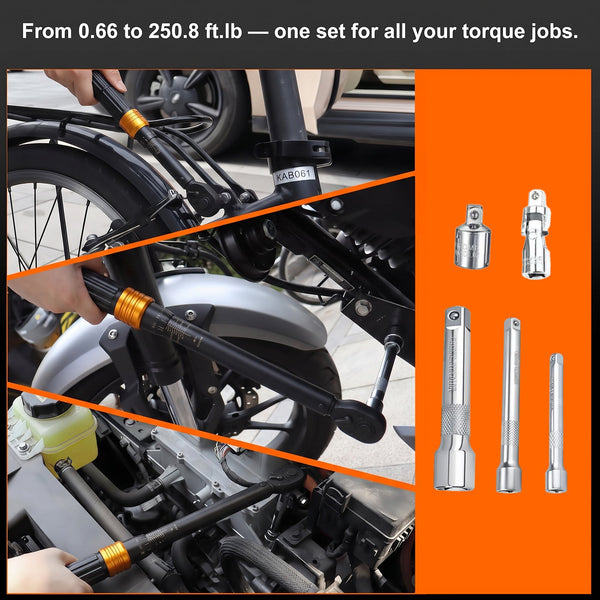 Sakerplus® 8-Piece Dual Scale Torque Wrench Set