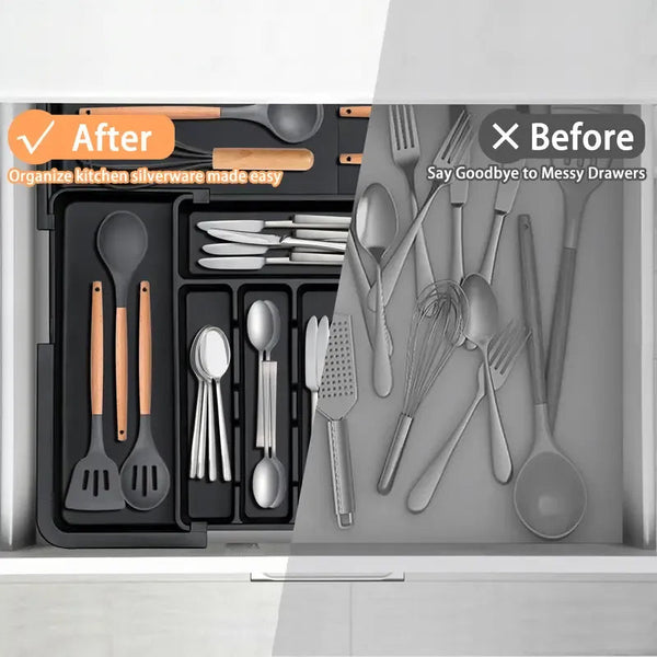 Sakerplus® Expandable Adjustable Kitchen Utensil Organizer Tray