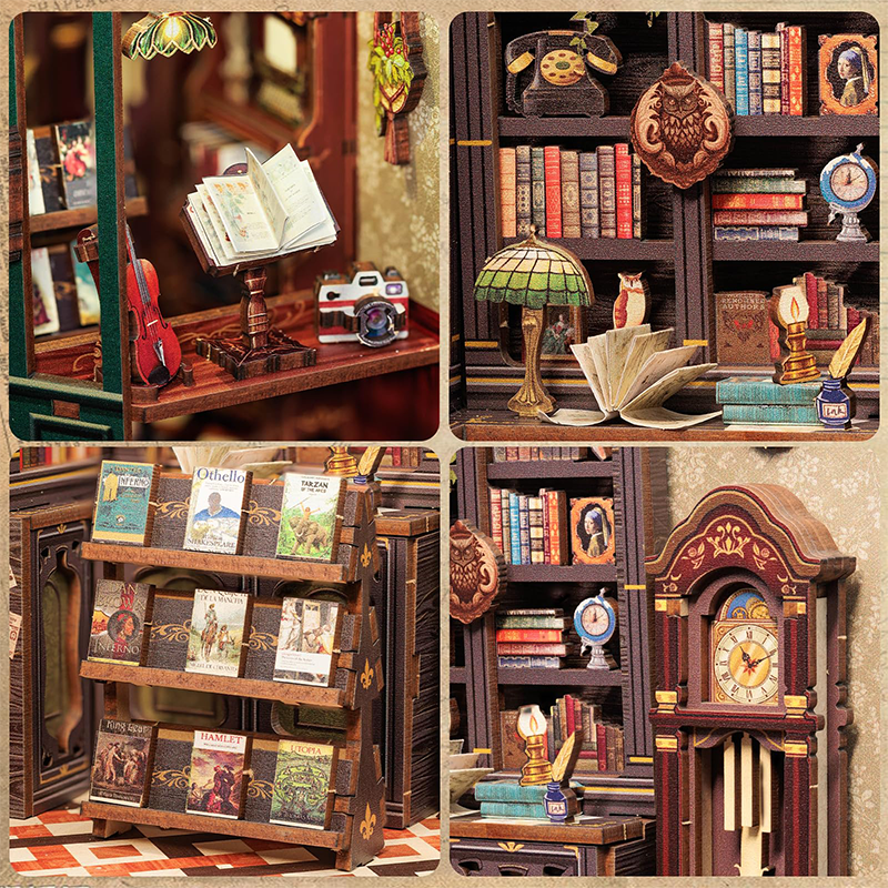 Sakerplus Mini Bookstore DIY Kit Decor