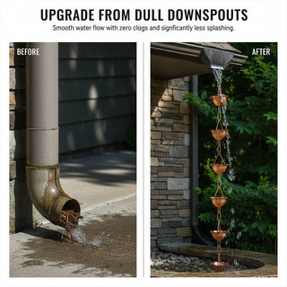 Sakerplus® Nature-Inspired Petal Design Rain Chain