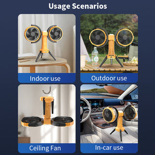 Saker Double-Headed Foldable Outdoor Fan