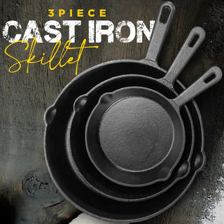 Sakerplus® Pre Seasoned Cast Iron Skillet Set