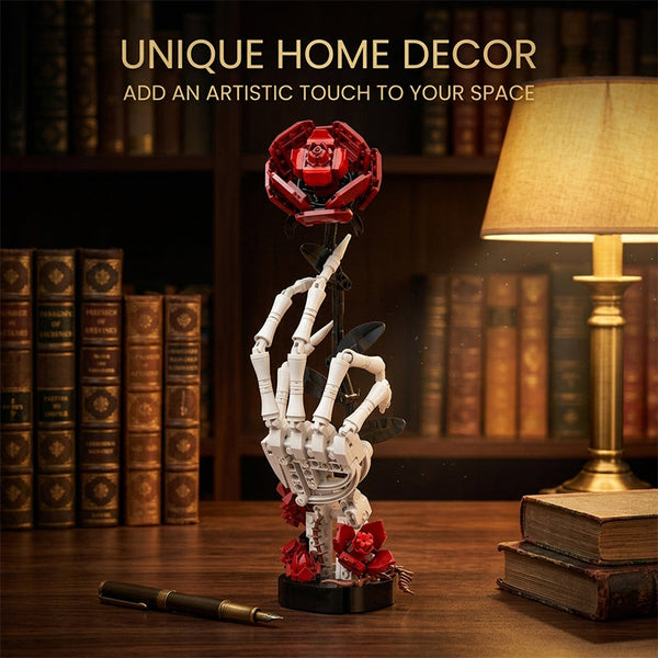 Sakerplus® Skeleton Hand Rose Building Block Set