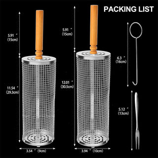 Sakerplus® Rolling Grill Basket Set