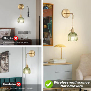 Sakerplus Battery-Powered RGB Wall Sconce Set