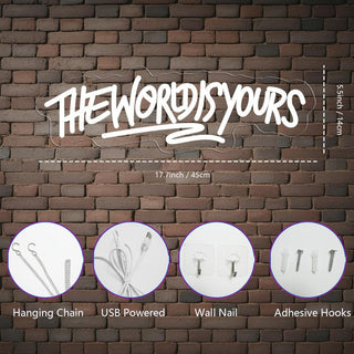 Sakerplus® The World Is Yours Neon Sign