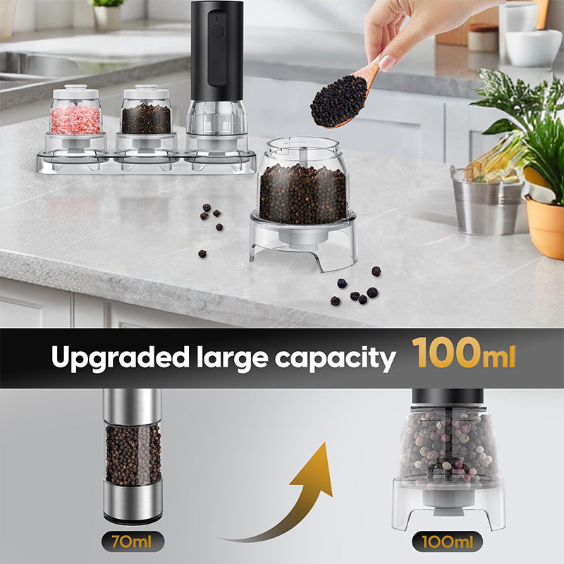 Sakerplus Rechargeable Electric Salt Pepper Grinder Set