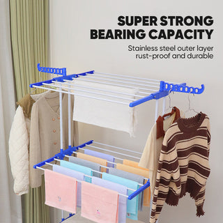 Sakerplus Foldable Stainless Steel Clothes Rack