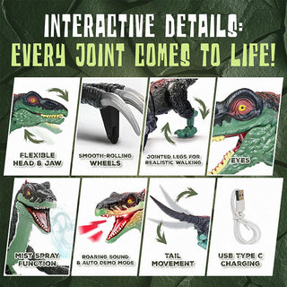 Sakerplus® Remote Control Dinosaur Toy With Spray