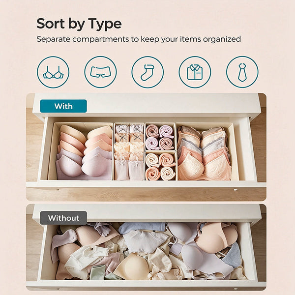 Sakerplus® Smart Drawer Organizer For Clothing Storage