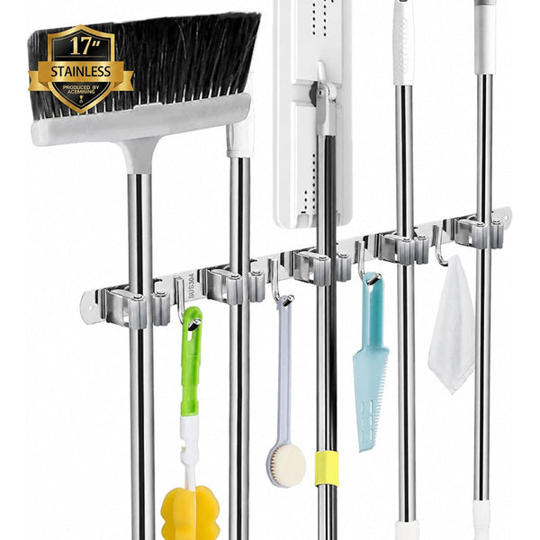 Sakerplus® Stainless Steel Broom Mop Holder Wall Mount
