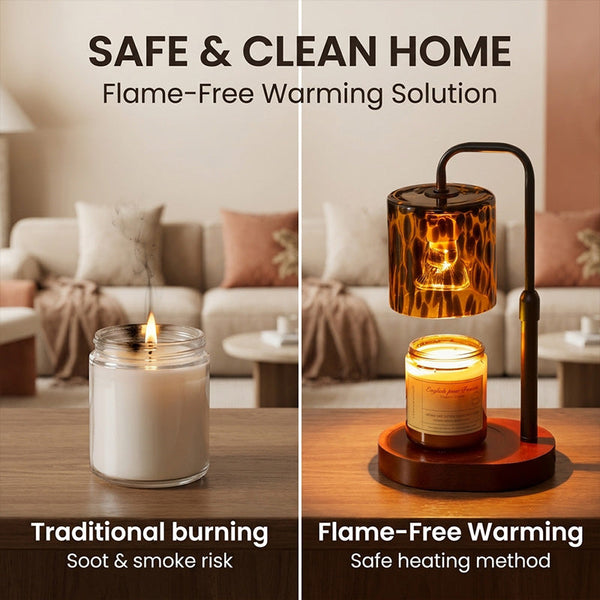 Sakerplus® Dimmable Leopard-Print Aromatherapy Candle Warmer Lamp